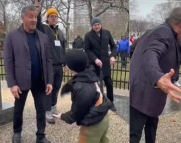 Sylvester Stallone fue sorprendido por un niño: recrearon juntos una escena de Rocky