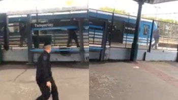 video: el momento en que la gente entro en panico por un hombre que tomo una rehen en el tren roca video: el momento en que la gente entro en panico por un hombre que tomo una rehen en el tren roca