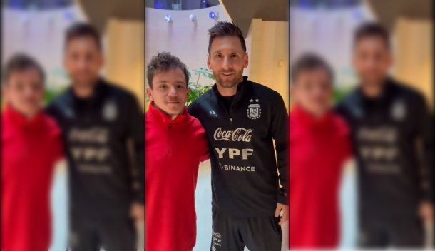 Tomi cumplió su sueño y conoció a Lionel Messi
