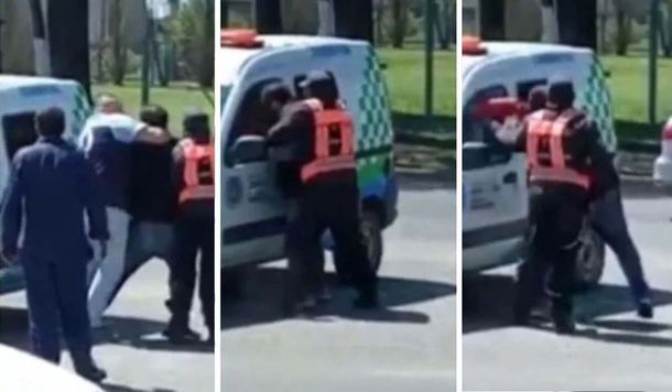 Jos&eacute; C. Paz: un hombre descarg&oacute; su ira con un matafuego sobre la camioneta de la municipalidad