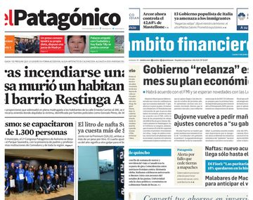 Tapas de diarios del lunes 4 de junio de 2018