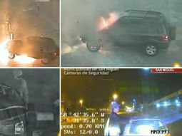 Se incendió el auto y ladrones lo saquearon 