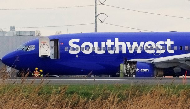 Así quedó el avión de Southwest Airlines tras el accidente