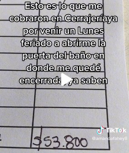 Viral: la exorbitante cifra que le cobraron a una joven que se quedó encerrada durante el feriado de Carnaval