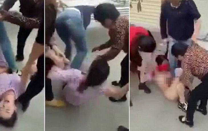 Agredió a la amante embarazada de su marido y la desnudó en plena calle