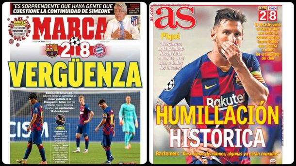 Los diarios españoles liquidaron al Barcelona tras el papelón ante el Bayern Munich