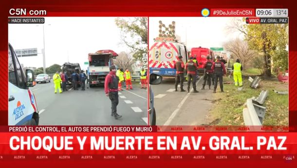Impresionante choque y muerte en General Paz