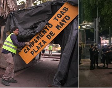 Desalojo a veteranos de Malvinas en Plaza de Mayo