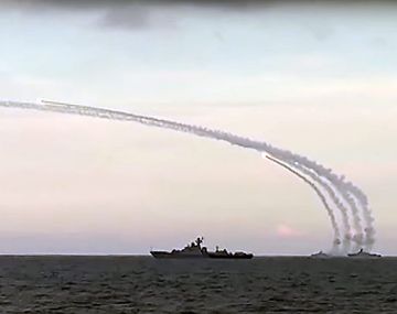 Rusia difundió un video de los ataques con misiles