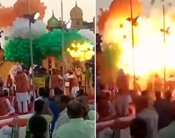 Impactante: una masiva explosión de globos deja 15 heridos en una escuela