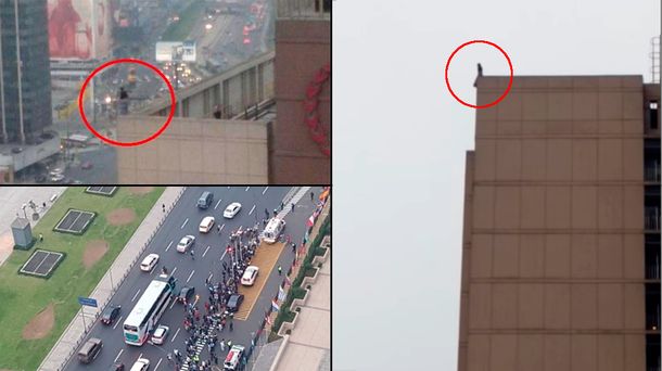 VIDEO: Una joven se suicidó al tirarse desde el último piso de un hotel