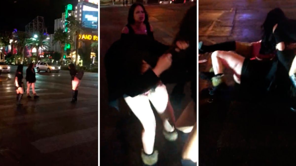 VIDEO: Brutal pelea entre mujeres strippers en las calles de Las Vegas