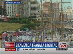 Seguí en vivo el recibimiento de la Fragata Libertad