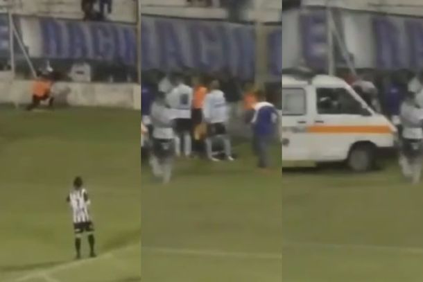 ¡Insólito! Se llevaron al juez de línea en ambulancia