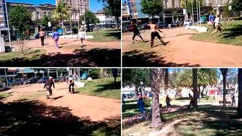 Ocurrió en la plaza España de Santa Fe Ocurrió en la plaza España de Santa Fe