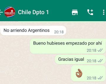 Chilena no quiso hospedarla por ser argentina