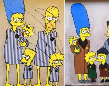 Atacaron un mural de Los Simpson sobre el Holocausto en Italia