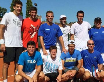 El regreso: Del Potro entrenó por primera vez con el equipo de Copa Davis