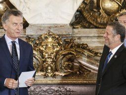 Mauricio Macri el día de la asunción de Adolfo Rubinstein como ministro