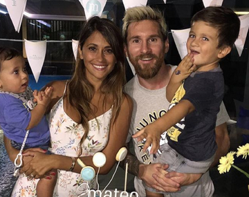 El festejo del primer año de Mateo Messi