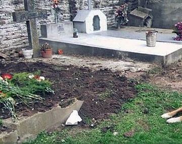 Firulais junto a la tumba de sus dueños