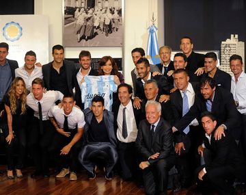 Cristina Kirchner recibió al plantel de Racing después de su consagración