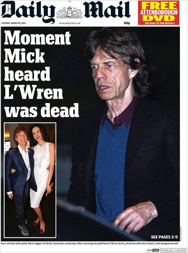 Así se enteró Mick Jagger de la trágica muerte de su novia