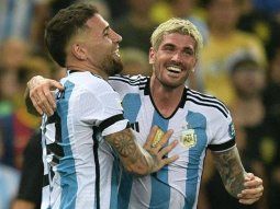 Rodrigo de Paul y Nicolás Otamendi. Rodrigo de Paul y Nicolás Otamendi.