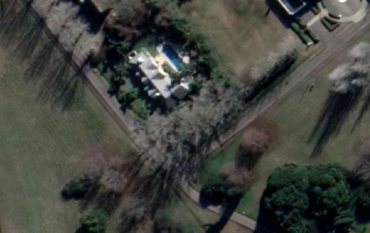 Foto aérea del casa quinta que se habría apropiado la abogada con dos cómplices