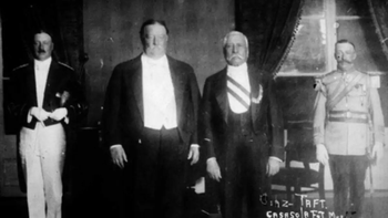Se produce en 1909 la primera visita oficial de un presidente norteamericano a suelo de México; en Ciudad Juárez, se reúnen Porfirio Díaz y William Howard Taft. Se produce en 1909 la primera visita oficial de un presidente norteamericano a suelo de México; en Ciudad Juárez, se reúnen Porfirio Díaz y William Howard Taft.