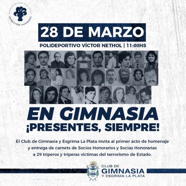 Gimnasia entrega carnet de socios honorarios a familiares de víctimas de la dictadura