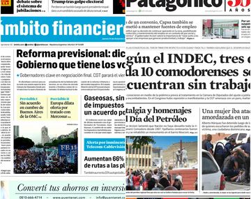 Tapas de diarios del miércoles 14 de diciembre de 2017