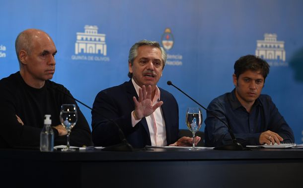 El presidente Alberto Fern&aacute;ndez anuncia junto a Rodr&iacute;guez Larreta y Kicillof medidas dr&aacute;sticas ante el avance del coronavirus