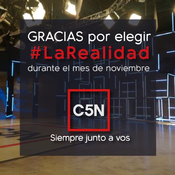 C5N lideró el rating en el mes de noviembre