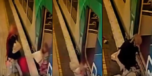VIDEO: Nena cayó a las vías del tren y la mamá no se dio cuenta