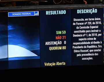 Rousseff a un paso de ser destituida: el Senado aprobó el juicio político