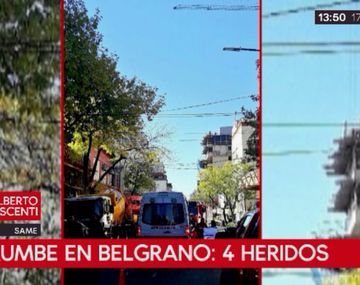 Derrumbe en una obra en construcción en Belgrano: hay cuatro heridos