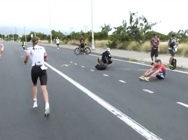 Casi gana el Ironman, pero se desplomó cerca del final y vio cómo su rival se llevaba la victoria