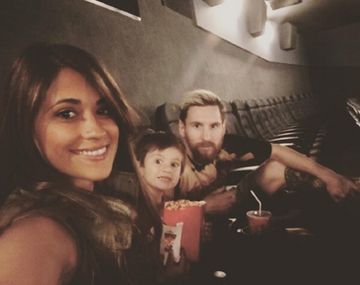 Lionel Messi y su familia, en el cine.