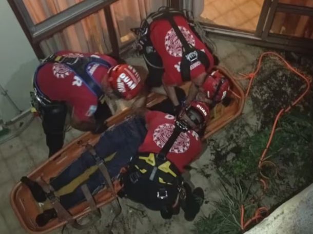 Intentó ingresar por una ventana, cayó desde un séptimo piso y quedó detenido en Córdoba