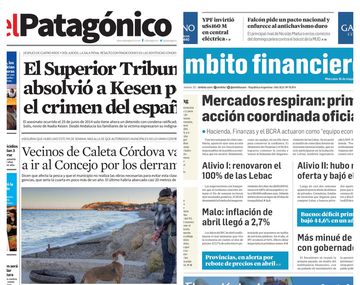 Tapas de diarios del miércoles 15 de mayo de 2018