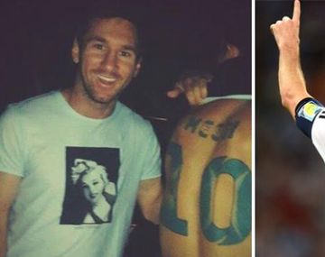 Un fanático de Messi se hizo un tatuaje gigante con el 10 y el nombre del jugador