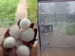 Impresionante granizo en Santa Fe, en medio del temporal.