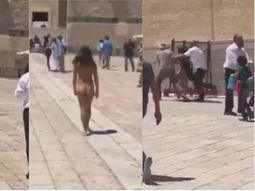 Una mujer de desnudó en el Muro de los Lamentos