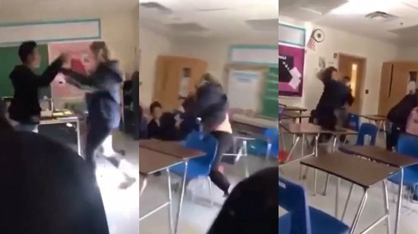 Escándalo en una escuela: una profesora se agarró a las piñas con un alumno