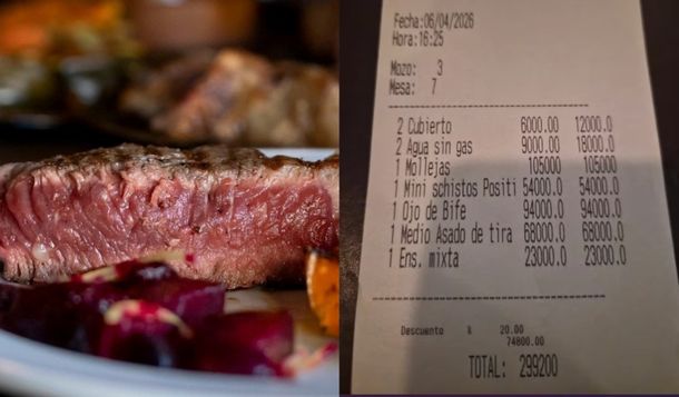 Ticket viral: qué comió una pareja fue a una parrilla
