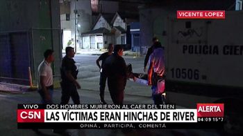 Hinchas de River murieron al caer del ferrocarril Belgrano Norte Hinchas de River murieron al caer del ferrocarril Belgrano Norte