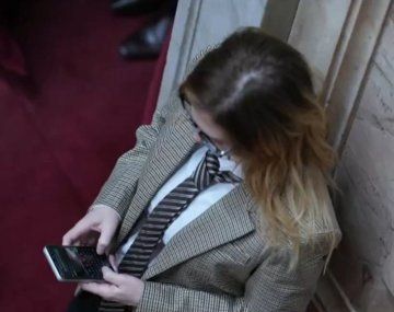 Lilia Lemoine, chateando con Martín Menem.