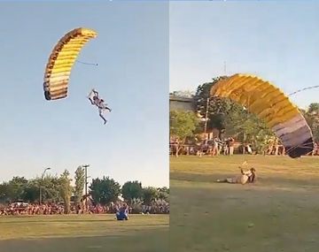 El show de paracaidismo en los festejos de Reyes en Pergamino que terminó mal
