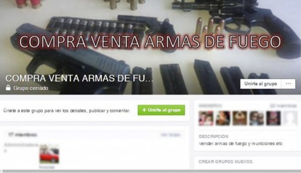 Venden armas y municiones a través de un grupo de Facebook
